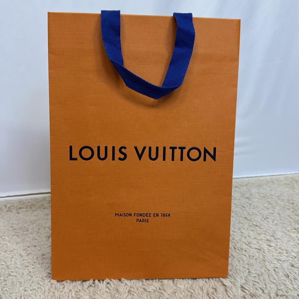 Louis Vuitton Orange Black Logo‎ Shopping Bag